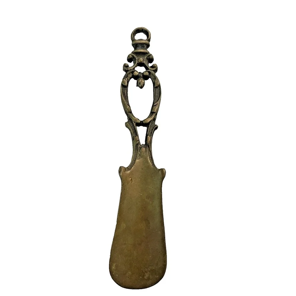 Vintage European Style‎ Solid Brass Wall Hanging Shoe Horn Mid Century 7